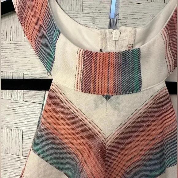 CRYSTAL SKY HI LO SHORTS & SKIRT ONE PIECE HALTER ROMPER Stripped SLEEVELESS - Picture 3 of 14